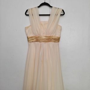 Chiffon Ethereal Greek-style Sleeveless Dress with Golden Waist
